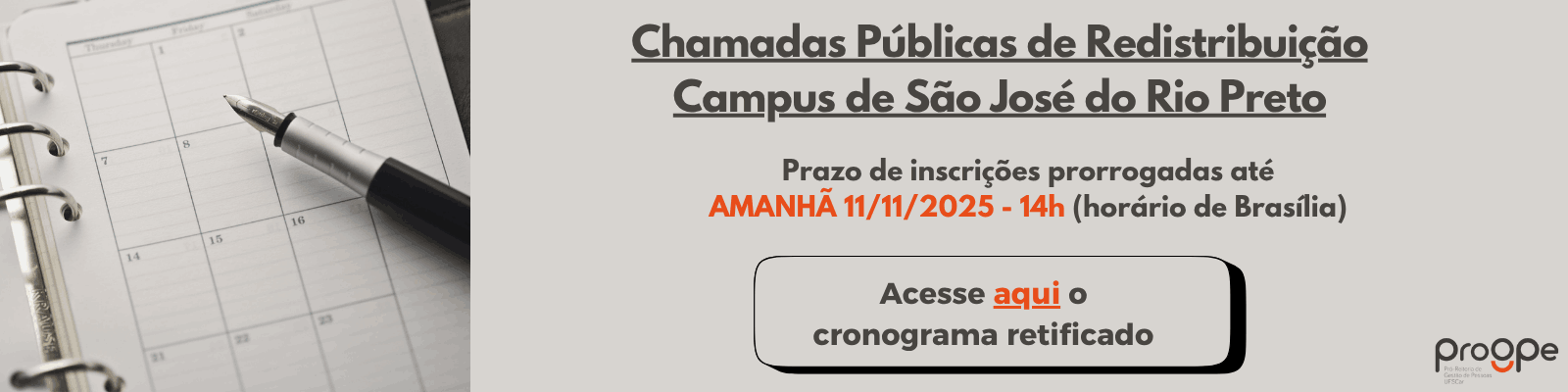Chamada Pública de Redistribuição São José do Rio Preto