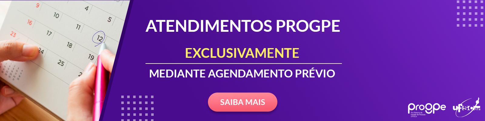 Atendimentos ProGPe - Mediante agendamento prévio via email