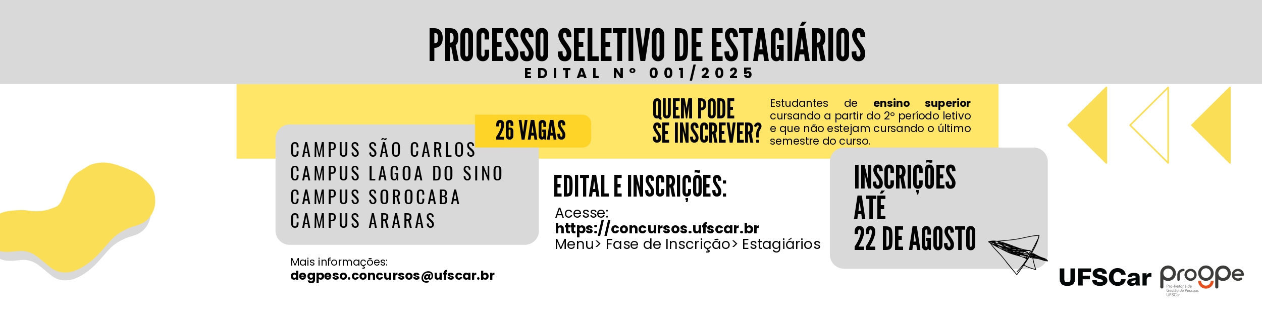 Processo seletivo para estagiários
