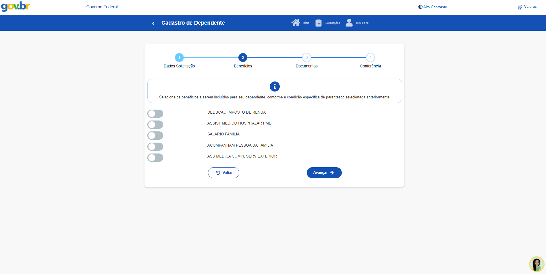 tela 6 dependente sougov